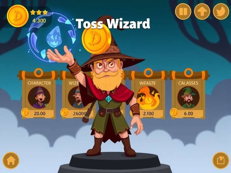 Odyssey Toss Wizard character selection screen showing different wizard classes